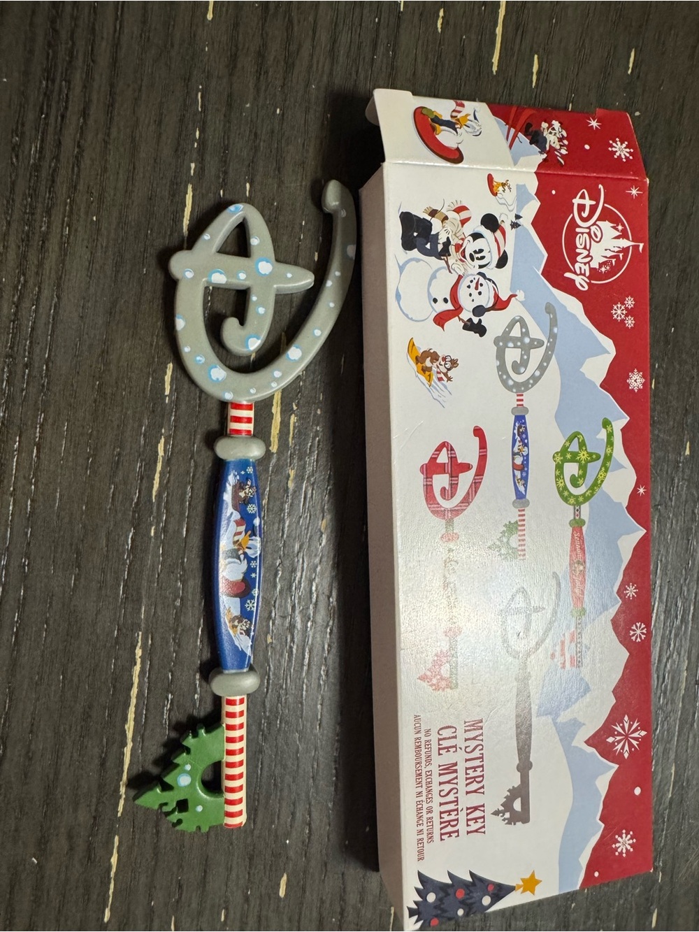 Disney Holiday Mystery Key - Gray, Blue & Green Festive Key